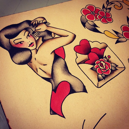 Tattoos - Valentines Day Pin-Up - 101212